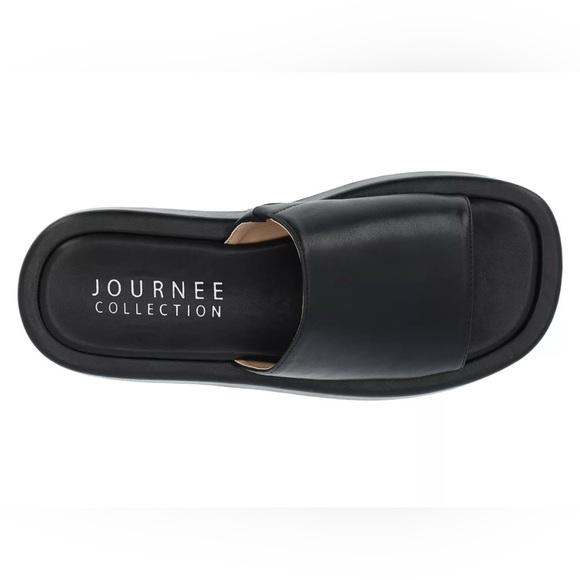 Journee Collection Denrie Platform Chunky Black‎ Sandal Size 9 - Picture 10 of 10